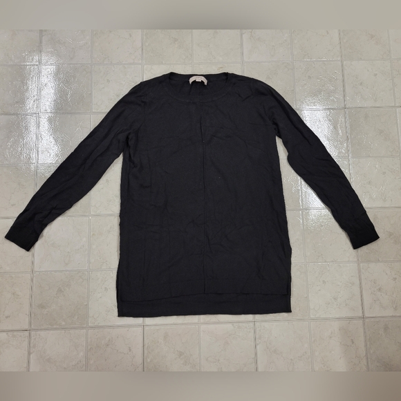 LOFT Size Small Black Sweater with Center Seam - Picture 1 of 6
